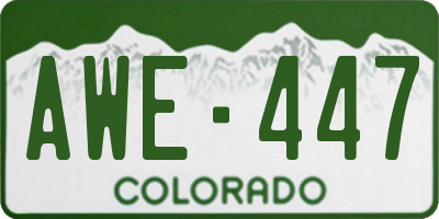 CO license plate AWE447