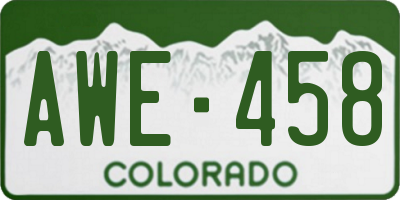CO license plate AWE458