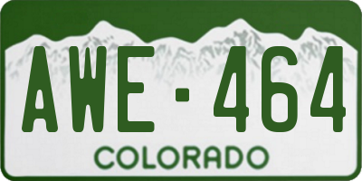 CO license plate AWE464