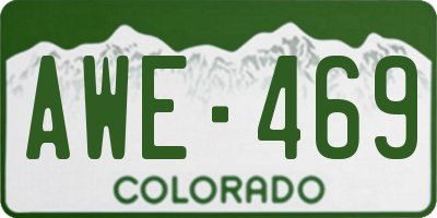 CO license plate AWE469