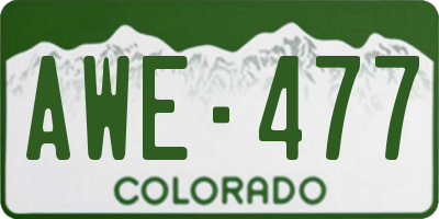 CO license plate AWE477