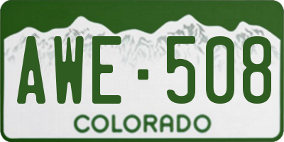 CO license plate AWE508