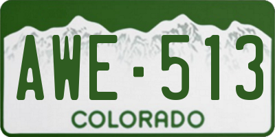 CO license plate AWE513