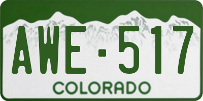 CO license plate AWE517
