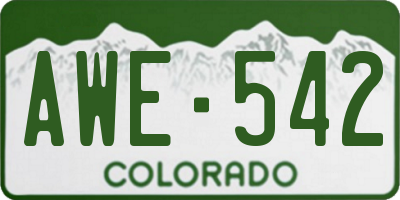 CO license plate AWE542