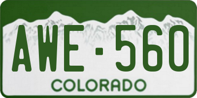 CO license plate AWE560