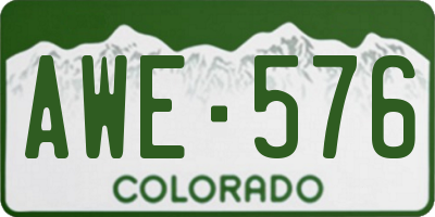 CO license plate AWE576