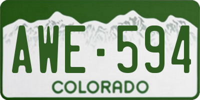 CO license plate AWE594