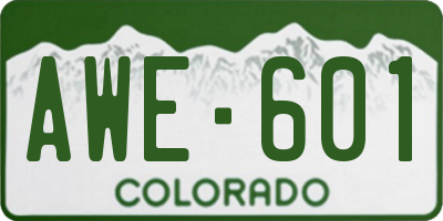 CO license plate AWE601