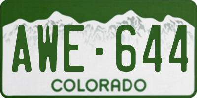 CO license plate AWE644