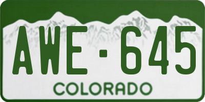 CO license plate AWE645