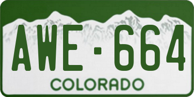 CO license plate AWE664