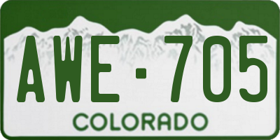 CO license plate AWE705