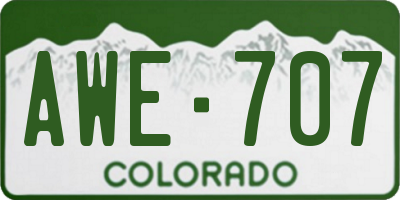 CO license plate AWE707