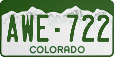 CO license plate AWE722