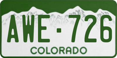 CO license plate AWE726