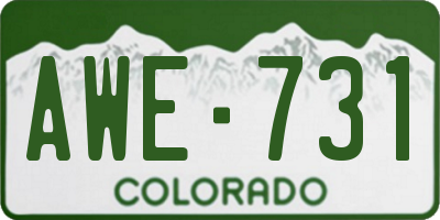 CO license plate AWE731