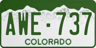 CO license plate AWE737