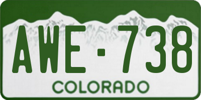 CO license plate AWE738