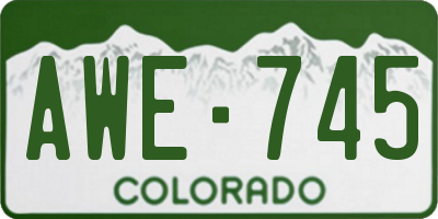 CO license plate AWE745