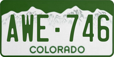 CO license plate AWE746