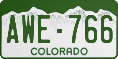 CO license plate AWE766