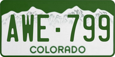 CO license plate AWE799