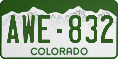 CO license plate AWE832