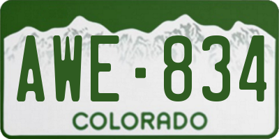 CO license plate AWE834