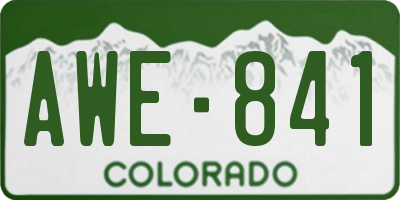 CO license plate AWE841