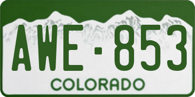 CO license plate AWE853