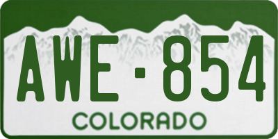 CO license plate AWE854