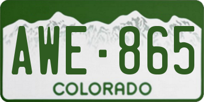 CO license plate AWE865