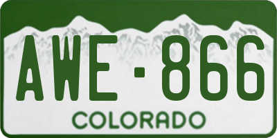 CO license plate AWE866