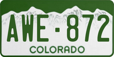 CO license plate AWE872