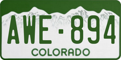 CO license plate AWE894