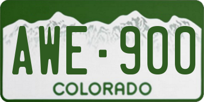 CO license plate AWE900