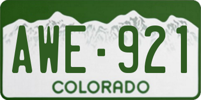 CO license plate AWE921