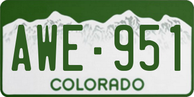 CO license plate AWE951