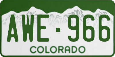 CO license plate AWE966