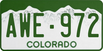 CO license plate AWE972