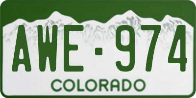 CO license plate AWE974