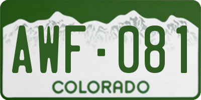 CO license plate AWF081