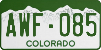 CO license plate AWF085