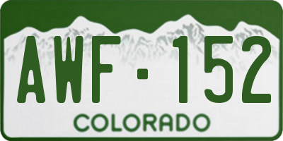 CO license plate AWF152