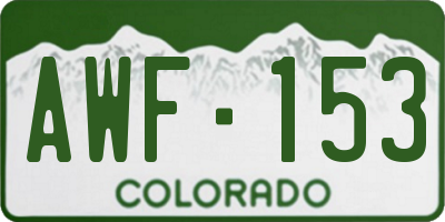 CO license plate AWF153