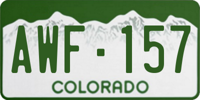 CO license plate AWF157