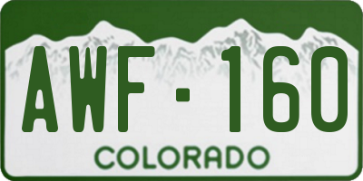 CO license plate AWF160