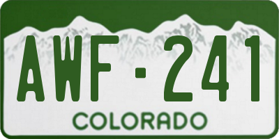 CO license plate AWF241
