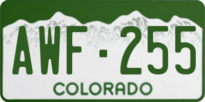 CO license plate AWF255